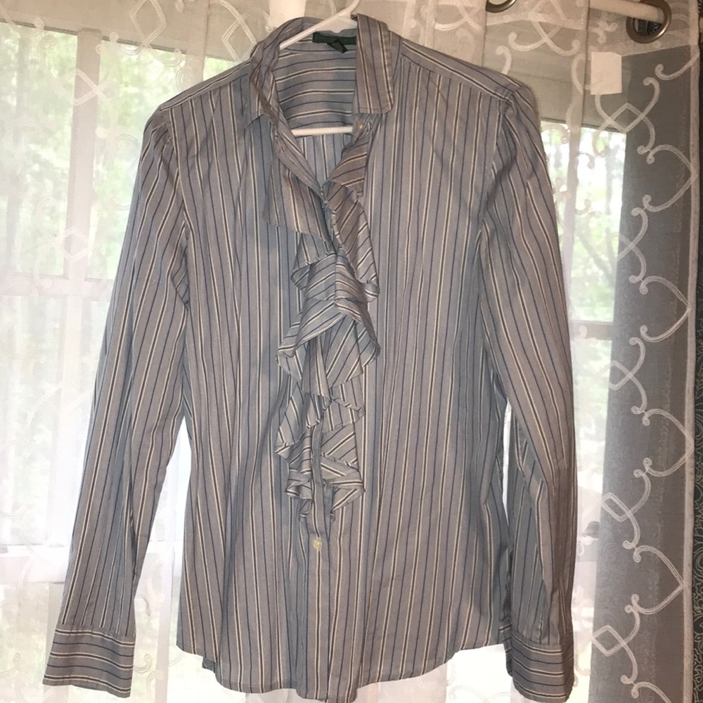 NWOT Polo Ralph Lauren Blue Striped Shirt